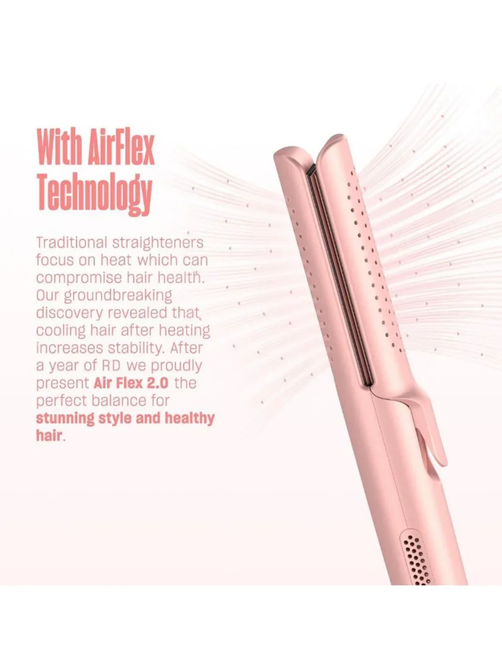 2-in-1 Hair Straightener & Curler, 360° Flex Flat Iron, Floating Plates, Low